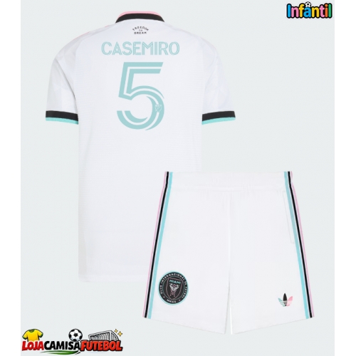 Camisa de Futebol Inter Miami Casemiro #5 Equipamento Alternativo Infantil 2026-27 Manga Curta (+ Calças curtas)